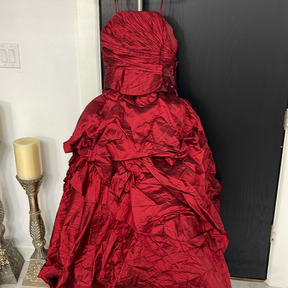 Vintage red silk dress